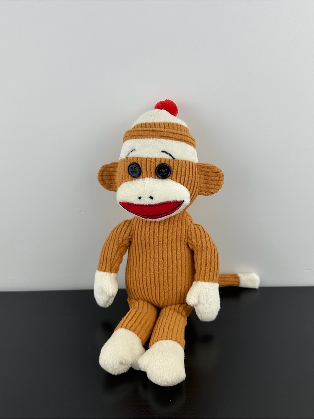TY Beanie Babies Socks the Sock Monkey 10” Brown White Red Plush Beanie Baby